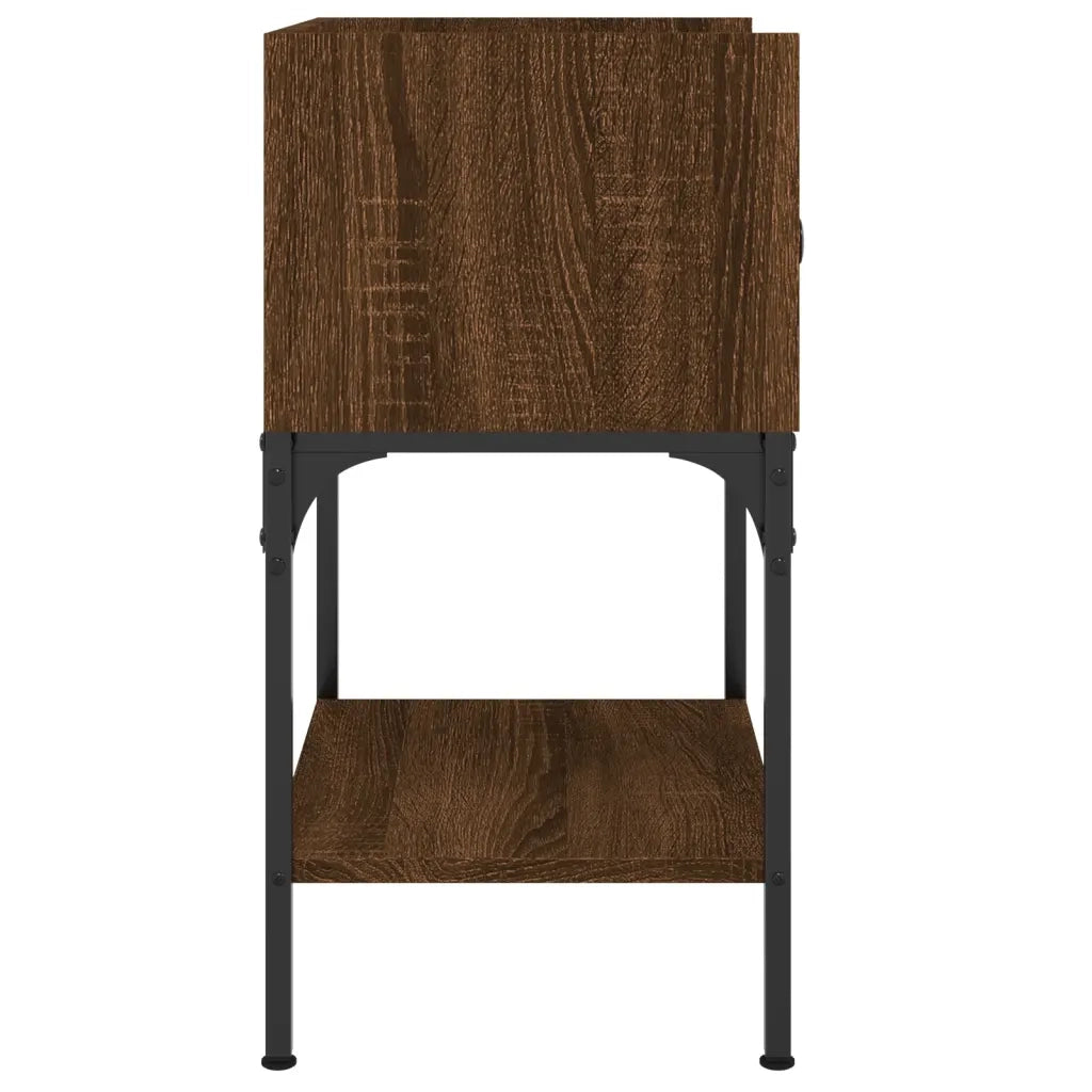 Comodini 2 pz Rovere Marrone 40,5x31x60 cm in Legno Multistrato 825902