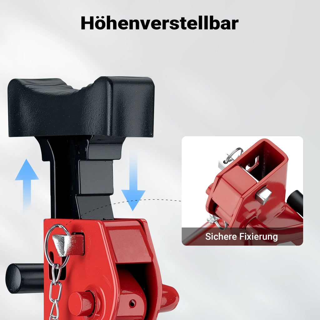 2 cavalletti auto, capacità di carico di 6 tonnellate l'uno, cavalletti di sostegno, altezza di sollevamento di 39-60,3 cm, con protezione in gomma e perno di sicurezza