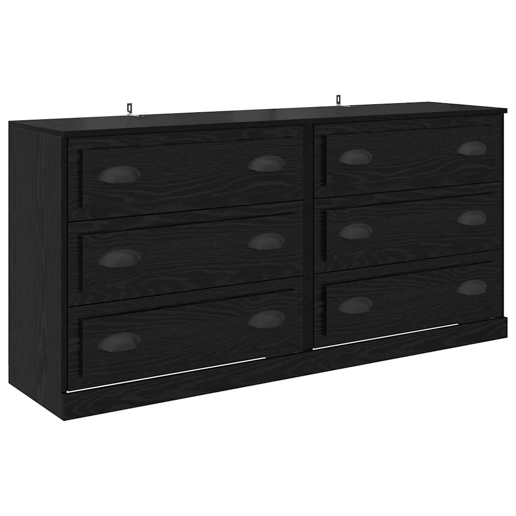 Credenza | Sideboards con cassetto 2 pcs Rovere Nero 70 x 35,5 x 67,5 cm