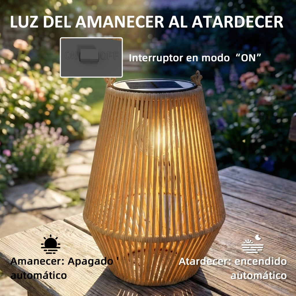 Lanterne Solari da Giardino 2 Pezzi ¨C zephmum ¨C Marrone Rattan IP44