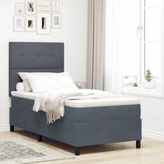 Letto a Sorgente LED Grigio scuro 90 x 190 cm Velluto 3343281