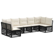 Set Divano da Giardino 7 pcs Nero polyrattan 3434164