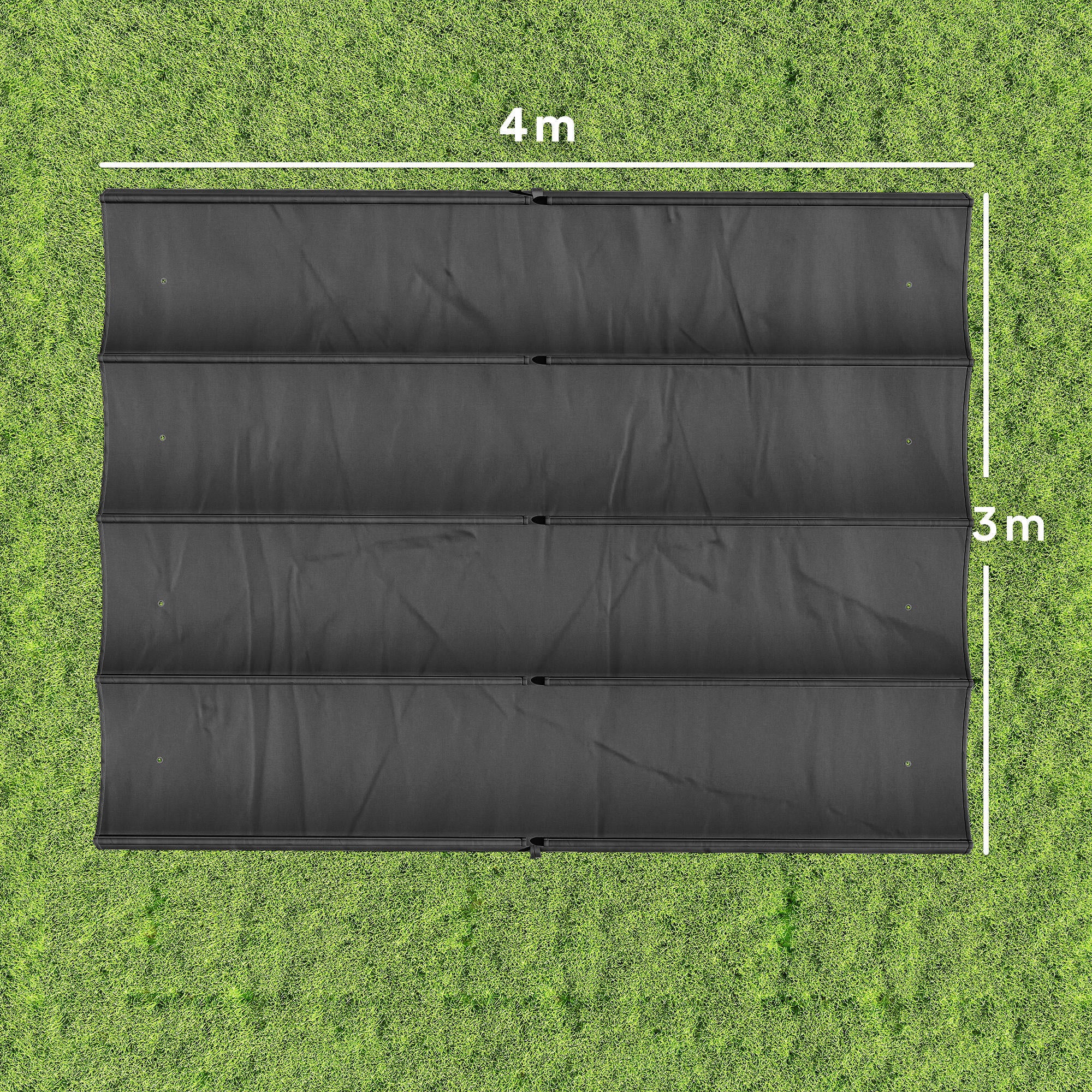 Telo Pergola per Esterni 392x350 cm Anti UV con 8 Fori di Drenaggio in Poliestere Grigio Scuro