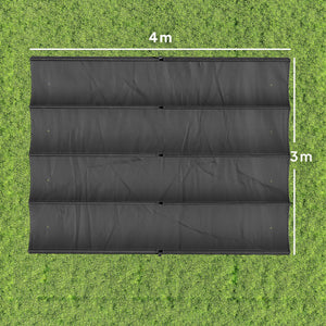 Telo Pergola per Esterni 392x350 cm Anti UV con 8 Fori di Drenaggio in Poliestere Grigio Scuro