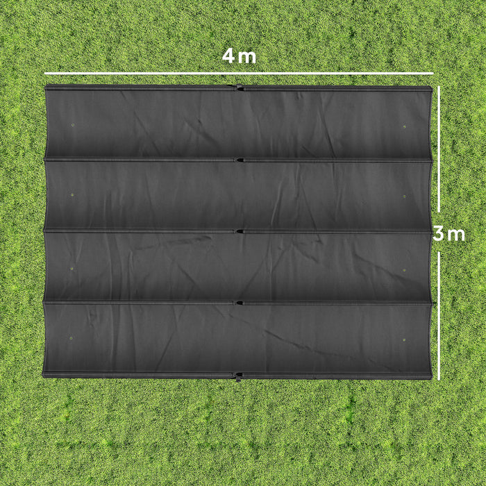 Telo Pergola per Esterni 392x350 cm Anti UV con 8 Fori di Drenaggio in Poliestere Grigio Scuro