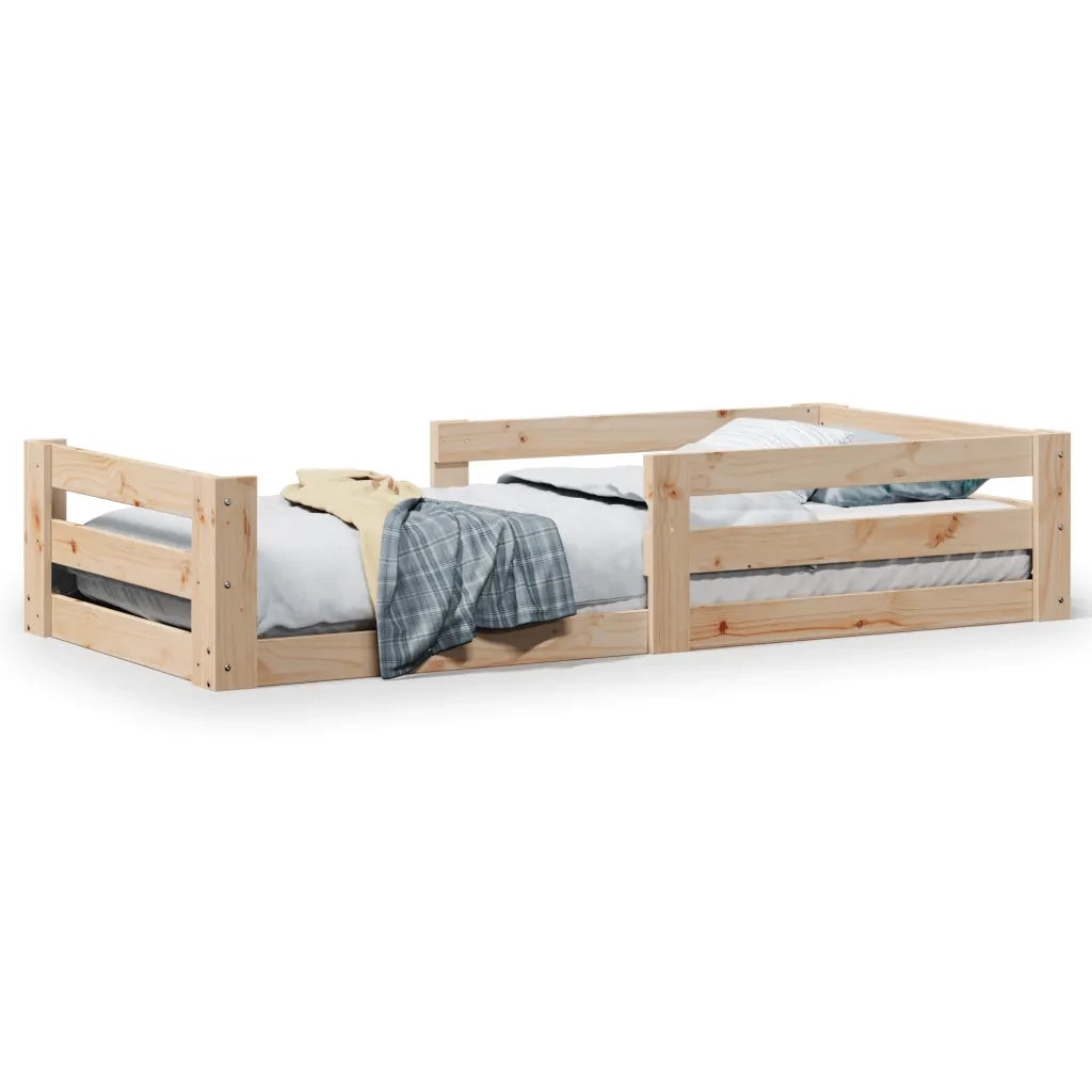 Letto senza Materasso-Struttura Letto 90x200 cm in Legno Massello di Pino 570972
