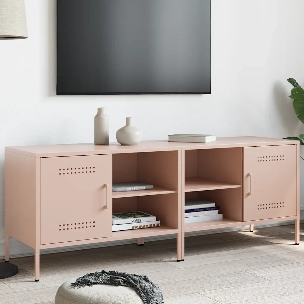 vidaXL Mobili TV 2pz Rosa 68x39x50,5 cm in Acciaio