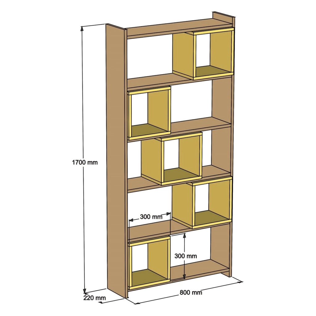 Biblioteca Policoro, Libreria 4 Ripiani, 80x22x170h cm Marrone Noce