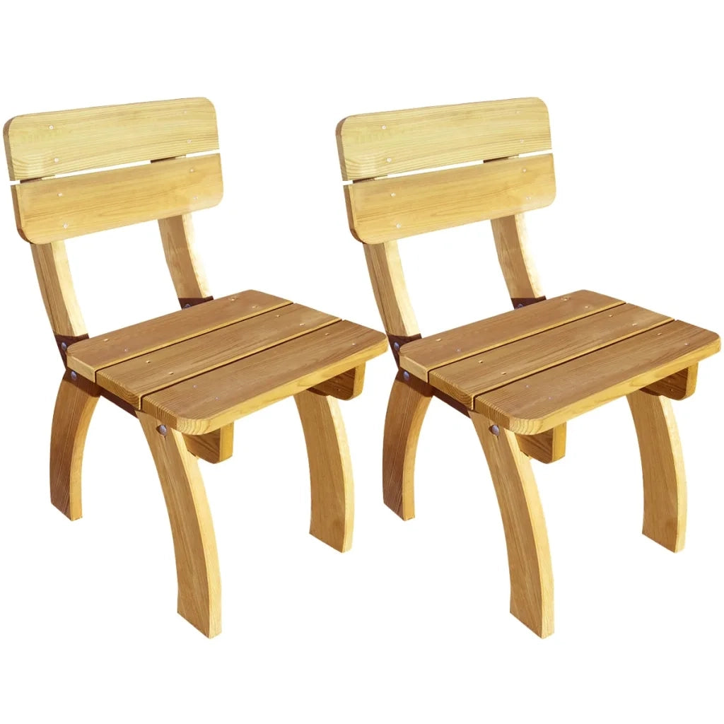 Sedie da Giardino 2 pz in Legno di Pino Impregnato cod mxl 12715