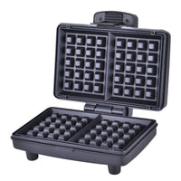 SOGO Macchina per Waffle 800W – Rivestimento Antiaderente, Temperatura Regolabile, Acciaio Inox, 2 Waffle 10x12 cm, Facile Pulizia, Salvaspazio