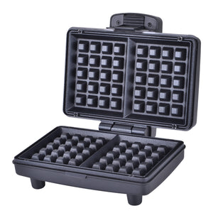 SOGO Macchina per Waffle 800W – Rivestimento Antiaderente, Temperatura Regolabile, Acciaio Inox, 2 Waffle 10x12 cm, Facile Pulizia, Salvaspazio