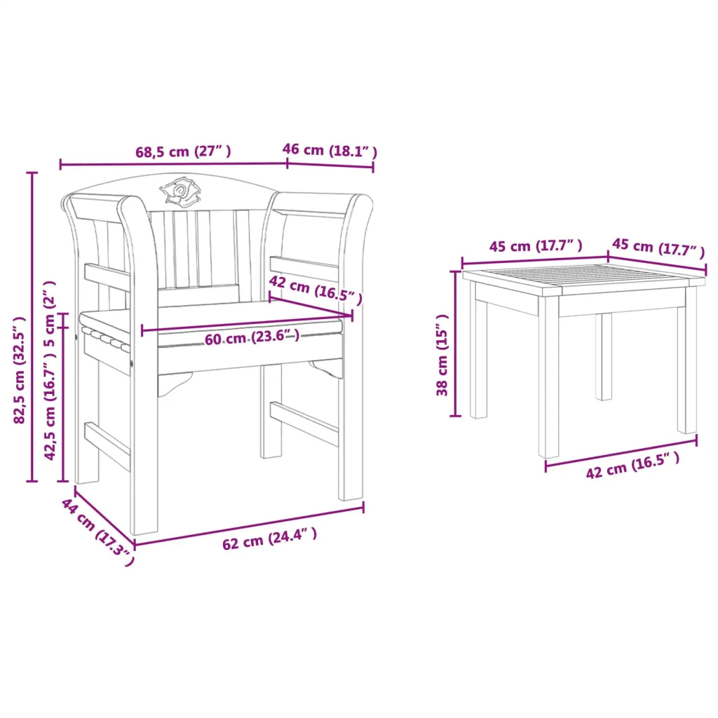 Set da giardino con divano a rosa con cuscino 3 pcs 3416313