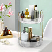 Organizzatore di trucco rotante 360° - Spazia risparmia - 2 strati - Chiara - Plastica