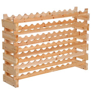 CANTINETTA PORTABOTTIGLIE IN LEGNO DI PINO CON 6 RIPIANI 114X28X80 CM