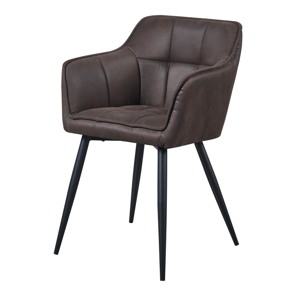 Sedia da pranzo in velluto 81 x 57 x 53 cm marrone scuro 03_0009203