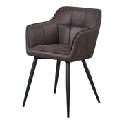 Sedia da pranzo in velluto 81 x 57 x 53 cm marrone scuro 03_0009203