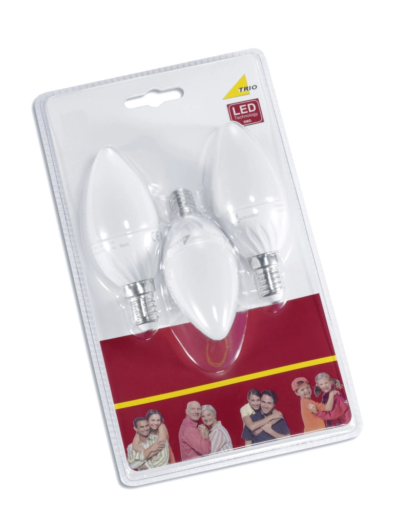 Lampadina Led Oliva E14 6W Blister 3 Pz Candela GD Trio