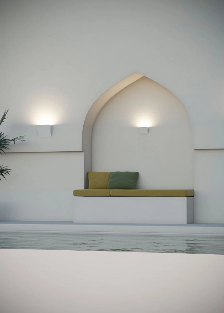 Applique LED da Parete MINI COMET 40x90mm Bianco Opaco, 10/20W Switch 2700K/3200K/4000K, Dimmerabile TRIAC IP65 - Beneito & Faure