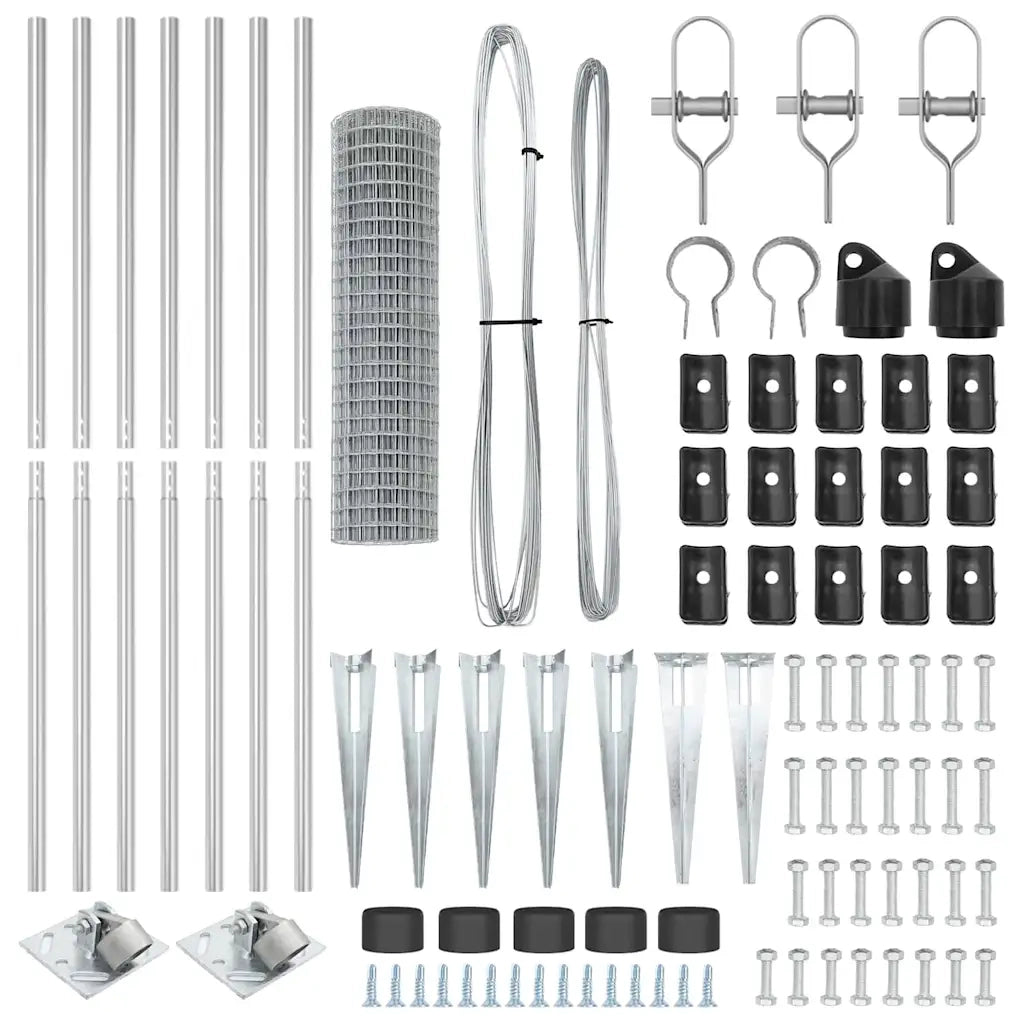 Recinzione da Giardino | Recinzione con Posto Argento 1,2 x 10 m Acciaio