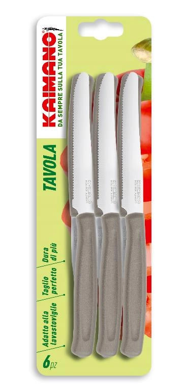 Set 6 Coltelli da Tavola Dinamik Lama Seghettata Tortora Fiskars Kaimano