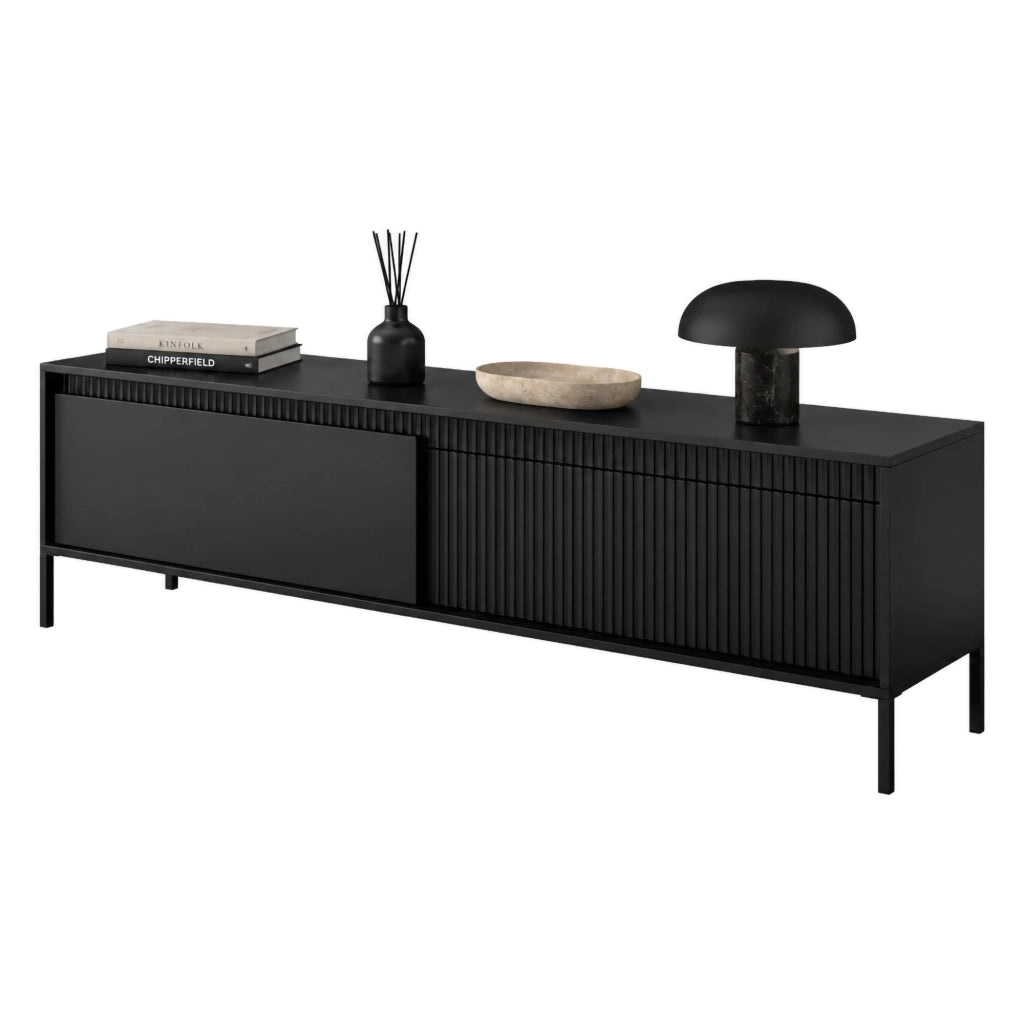 Kami, Mobile Porta tv un Ripiano, 187x40x53h cm Nero