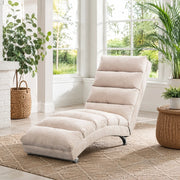 POLTRONA Massaggiante con vibrazione 55x148x84 cm Lino Beige