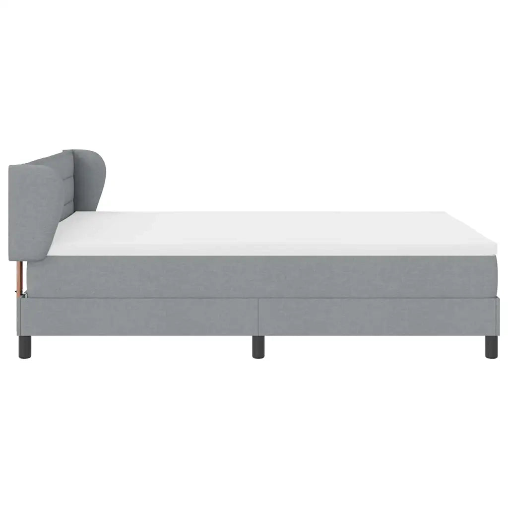 Letto a molle con materasso Grigio chiaro 140 x 190 cm Tessuto 3339954