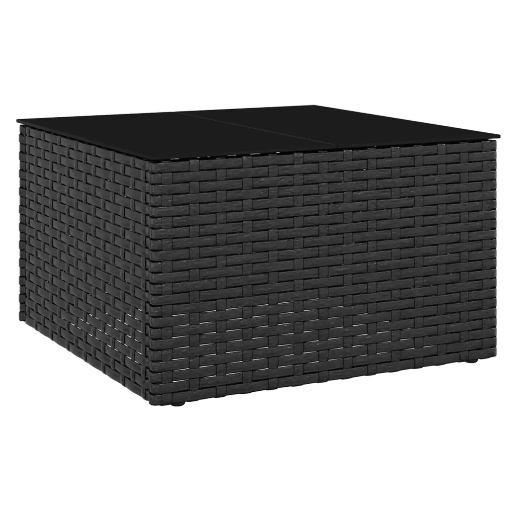 Set da Giardino 2 pz | Set Salotto da Giardino con Cuscini Nero in Polyrattan