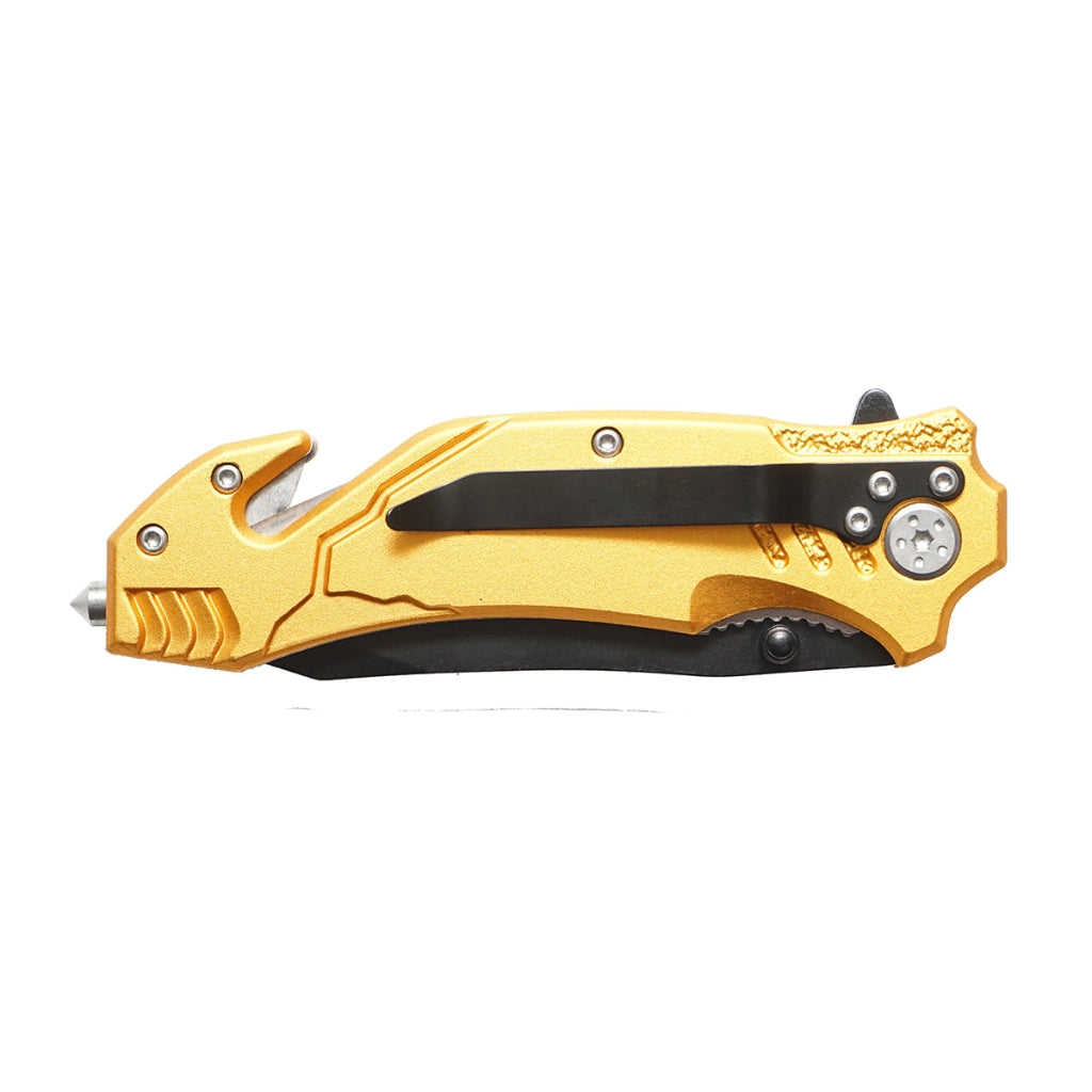 Coltello pieghevole multifunzionale in acciaio inossidabile, manico in alluminio, con clip per cintura, 205 mm, Crownman
