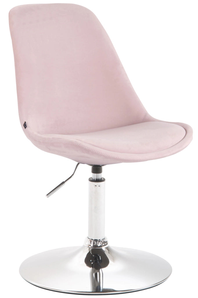 Sedia da pranzo Maverick in velluto rosa,cromo