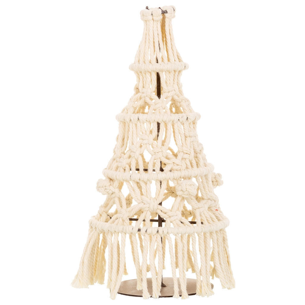 Albero decorativo in cotone intrecciato bianco d15,5x38h