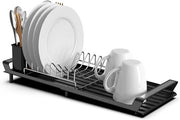 Afdriehouder con servizio da tavola in acciaio inox per piatti e tazze - Nero - 28-47 cm - Organizzatore per la cucina