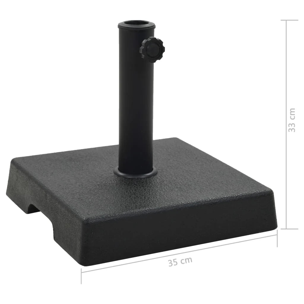 Base quadrata per ombrellone in resina diametro 38 e 48 mm nera 8 kg 2202075