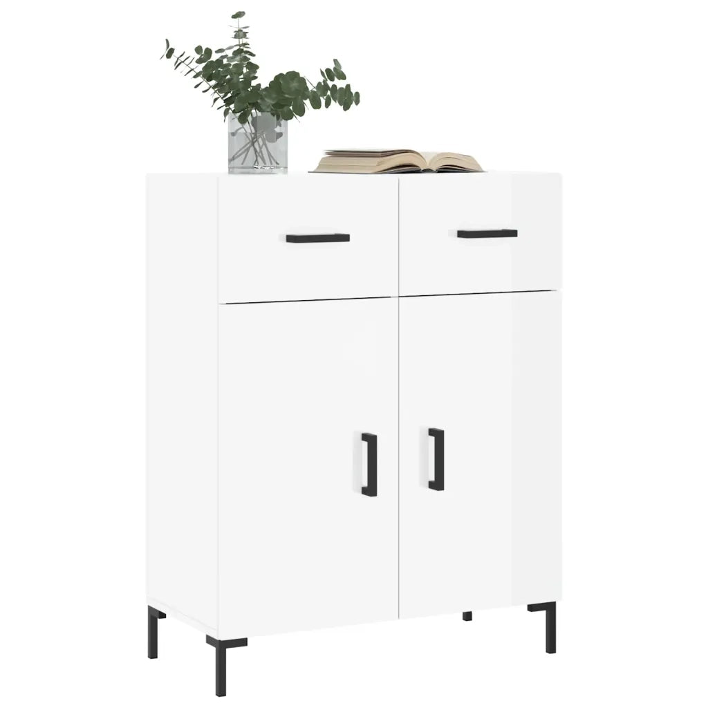 Credenza 69,5x34x90 cm in Legno Multistrato Bianco Lucidocod mxl 128050