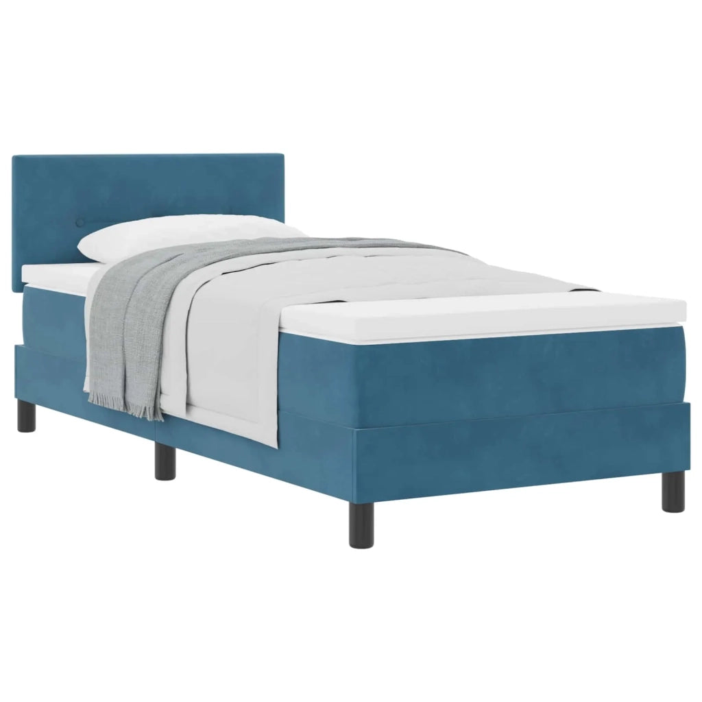 Letto a molle con materasso Blu Scuro 80 x 200 cm Velluto 3339138