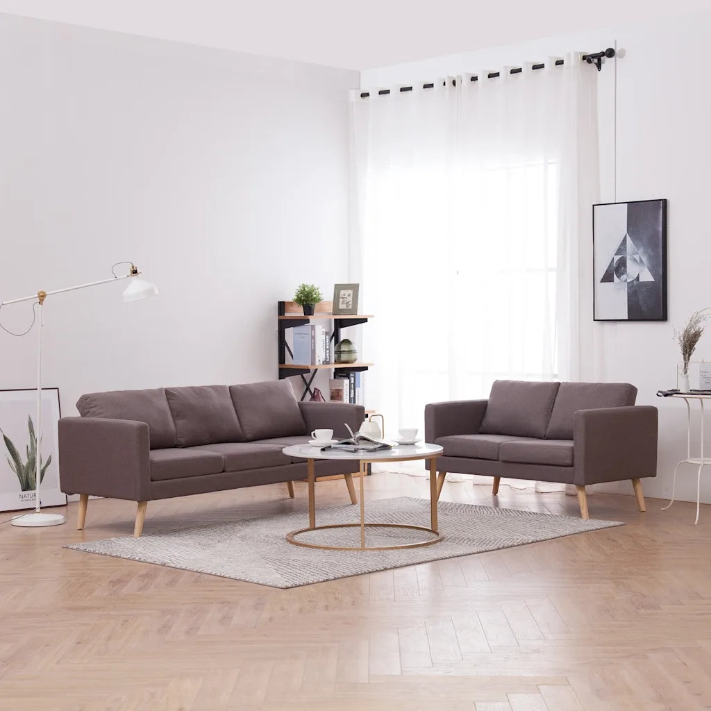 Set Divani 2 pz in Tessuto Tortora 276858