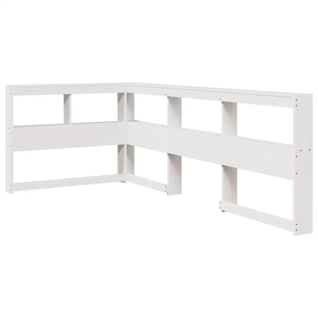 Letto Libreria senza Materasso-Struttura Letto con contenitore Bianca 90x200 cm Legno di Pino 218276