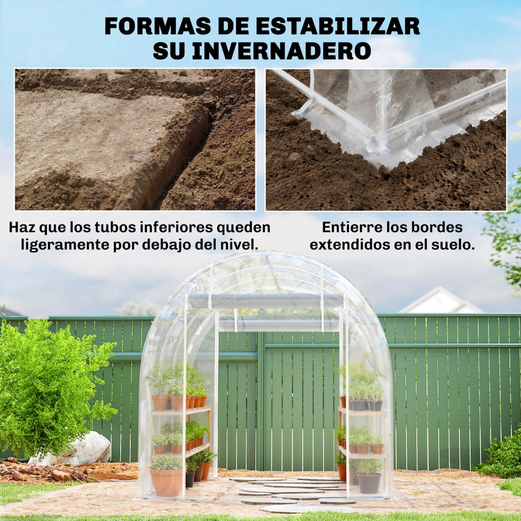 Serra Tunnel 3x2x2 m ¨C Minimal ¨C Acciaio Galvanizzato, Copertura PE Anti-UV