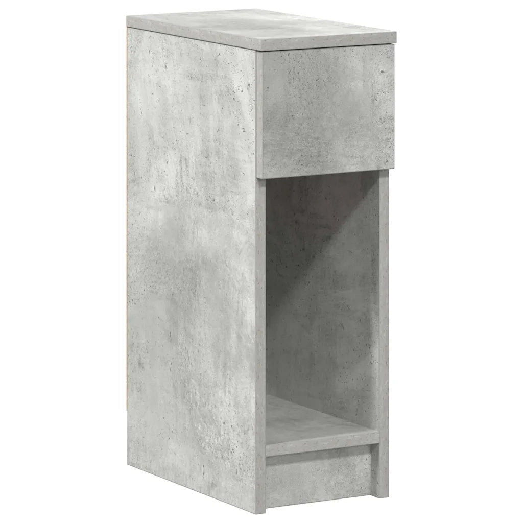 Set di 2 Comodini | Armadio da Notte | Mobiletto da notte con Cassetto Grigio Cemento 20x36x60 cm