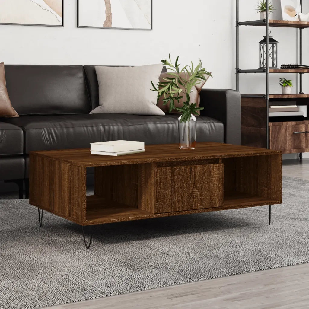 Tavolino Salotto Rovere Marrone 104x60x35 cm Legno Multistrato 827091