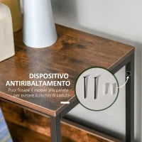 Mobile Cassettiera Multiuso con 4 Cassetti Pieghevoli in Tessuto, Arredamento Soggiorno e Camera, 58x29x103cm, Grigio Scuro