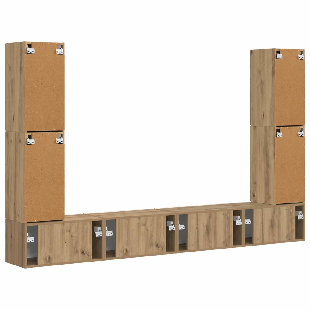 Set mobile TV 8 pcs Rovere artigianale Legno multistrato 3409140