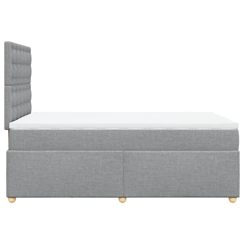 Giroletto a Molle con Materasso Grigio Chiaro 120x200cm Tessuto