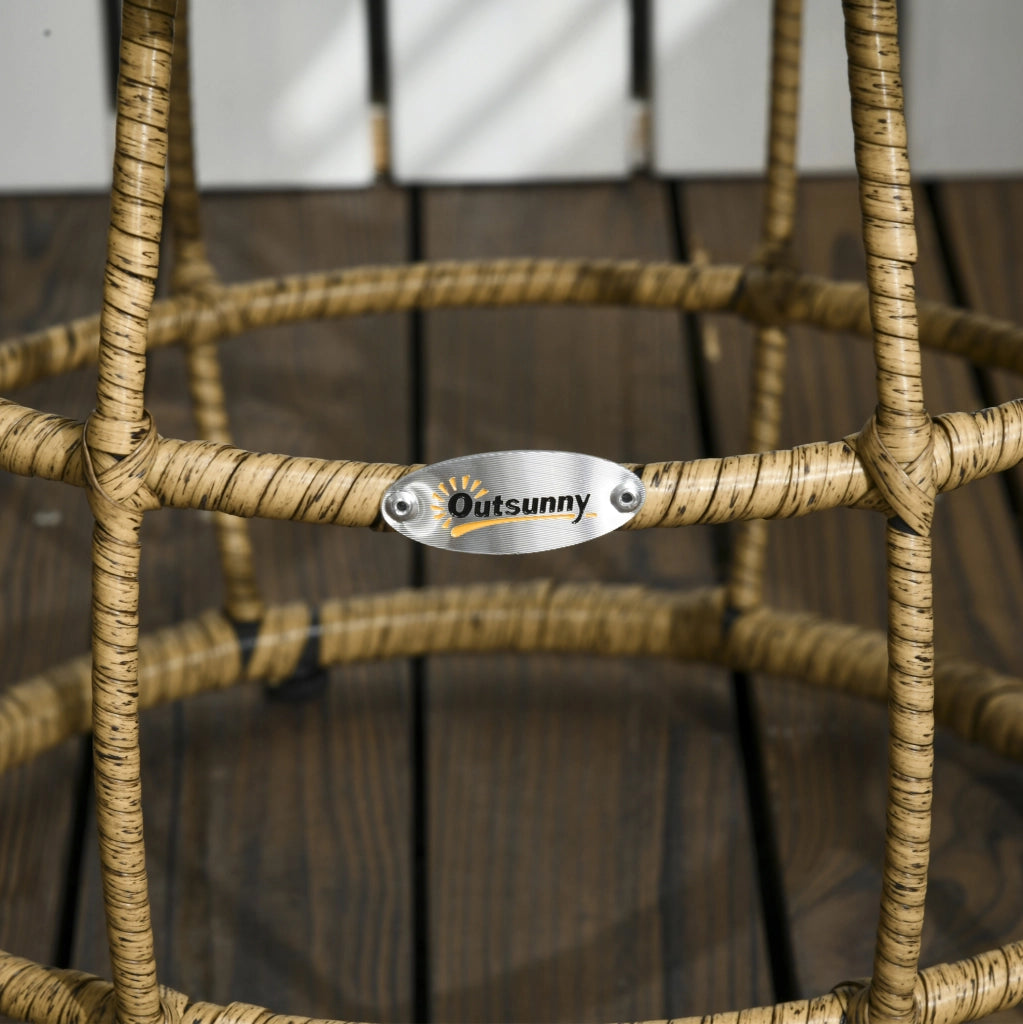 Bistro set 3 pezzi in rattan PE con tavolino; cuscini; sabbia