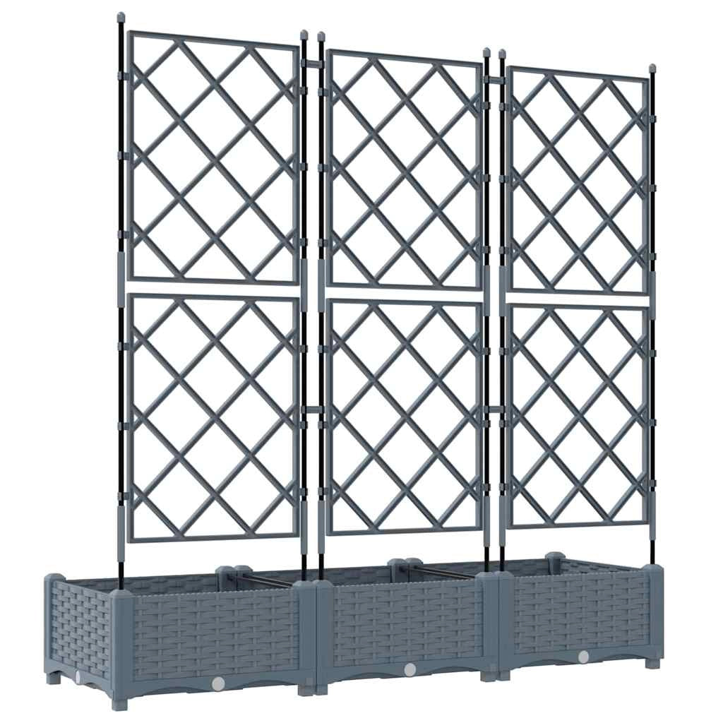 Set di 3 fioriere da giardino moderne 120 x 40 x 125,5 cm design elegante per esterni acciaio grigio chiaro 02_0058583