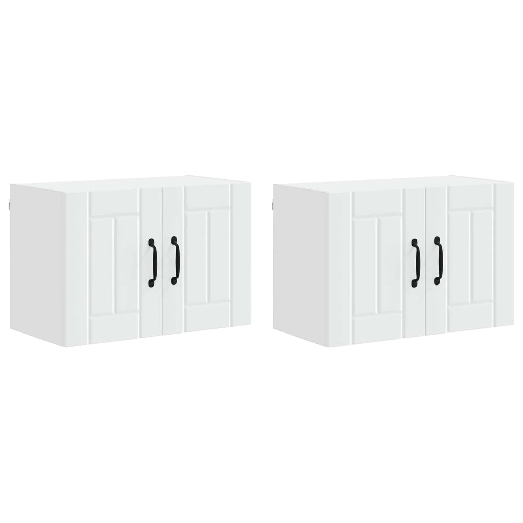 Set di 2 pensili da cucina moderni per un'organizzazione efficiente 60 x 31 x 40 cm legno composito bianco 02_0053943