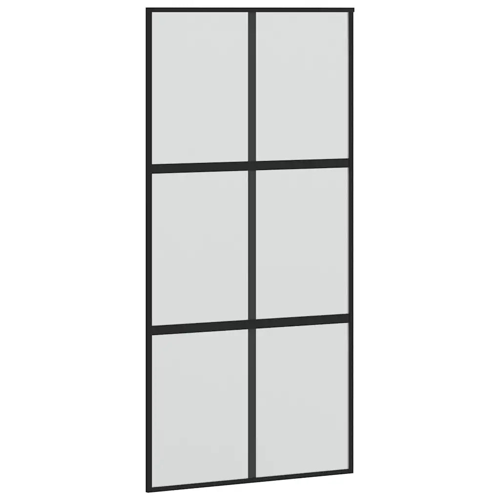 Porta Scorrevole Ferramenta Nera 102,5x205 cm Vetro Temperato