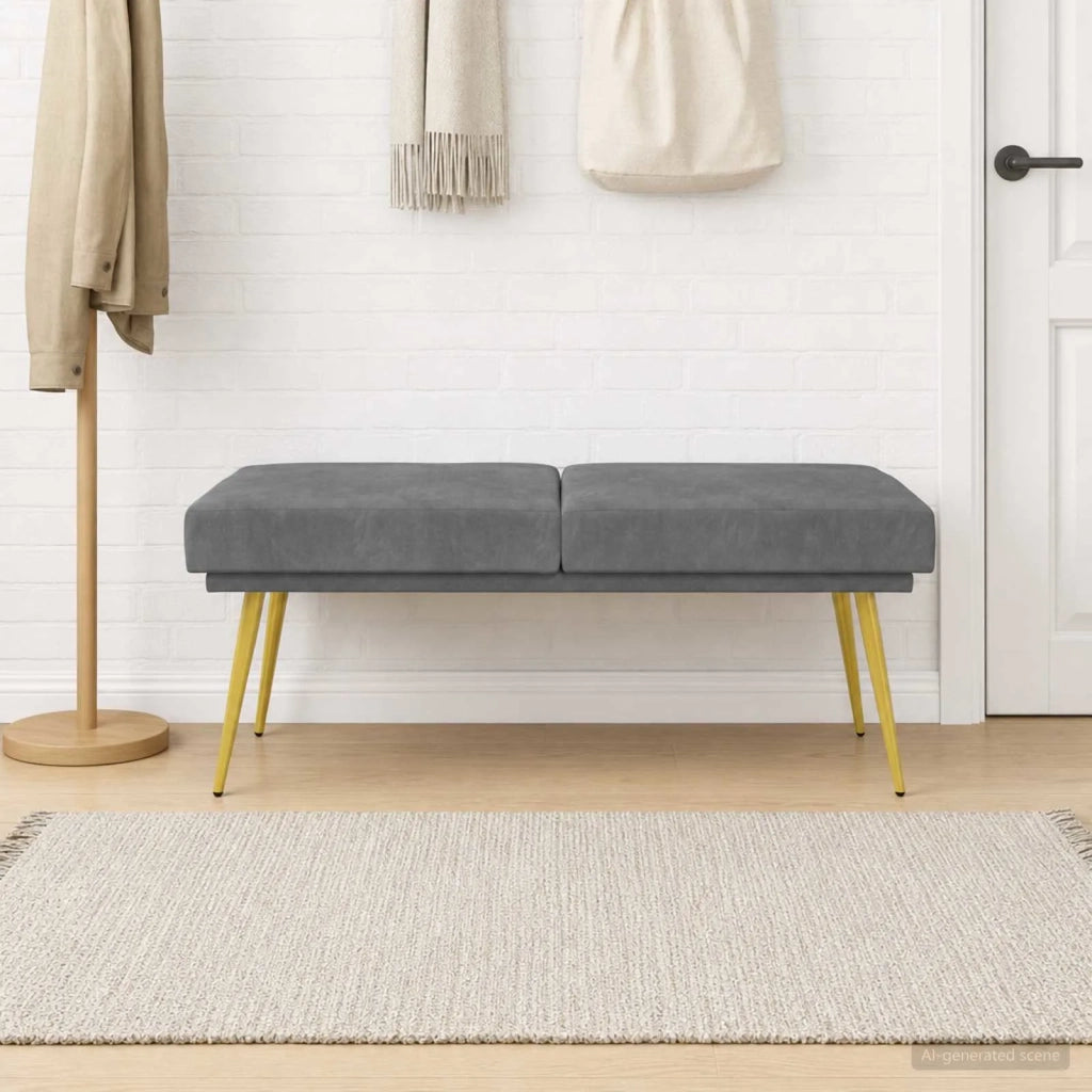 Panchina a doppio strato Grigio Scuro 120 x 45 x 46 cm Velluto 42038586
