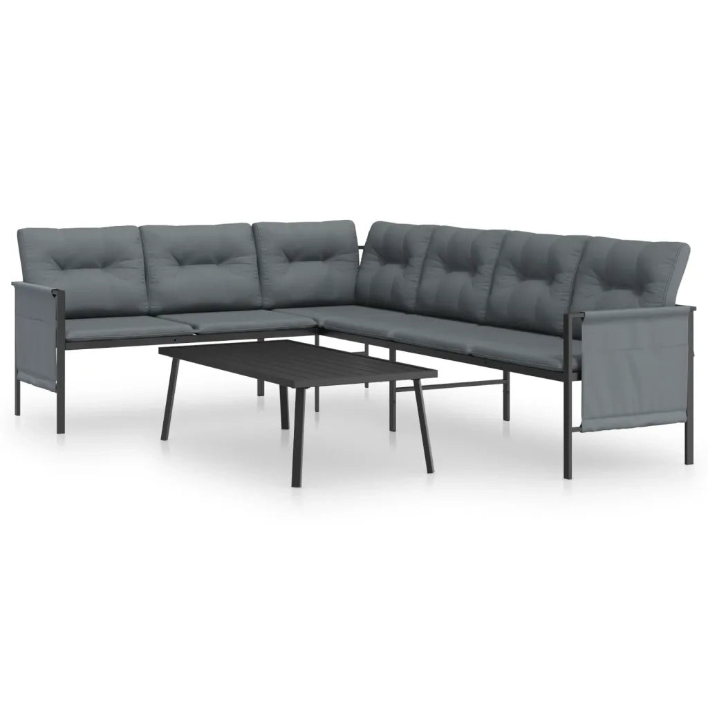 Set Salotto da Giardino 2 pz in Acciaio Antracite 3187261