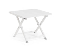 Tavolino da Salotto 44x43x36 cm in Alluminio Taylor Bianco